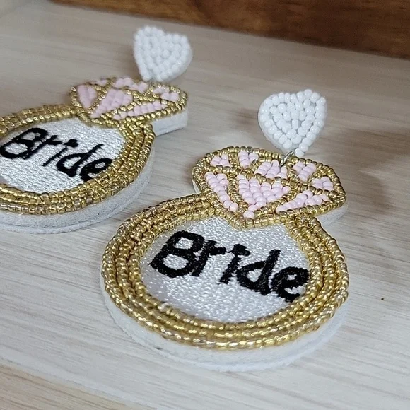 Bridal Rice Bead Earrings - Picture 9 of 10